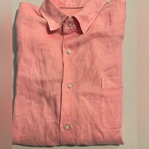 Peter Millar Soft Pink Linen Shirt, men’s size Large
